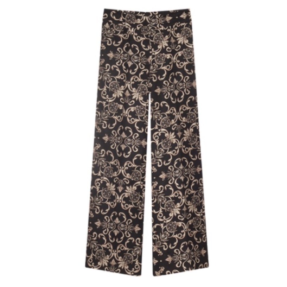 NWT Escada Wide Leg Silk Print Trouser Pants
